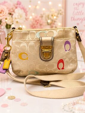 Coach Poppy Multicolor Signature Canvas Crossbody Bag – Y2K